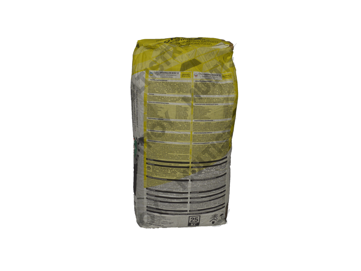 Anserglob BCM-12 25кг суміш кладкова (клей для газбетону)