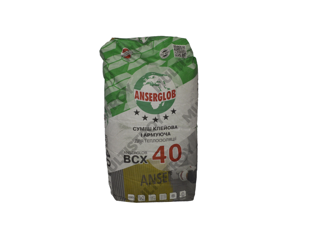 Anserglob BCX-40 клей для теплоізоляції армуючий 25кг