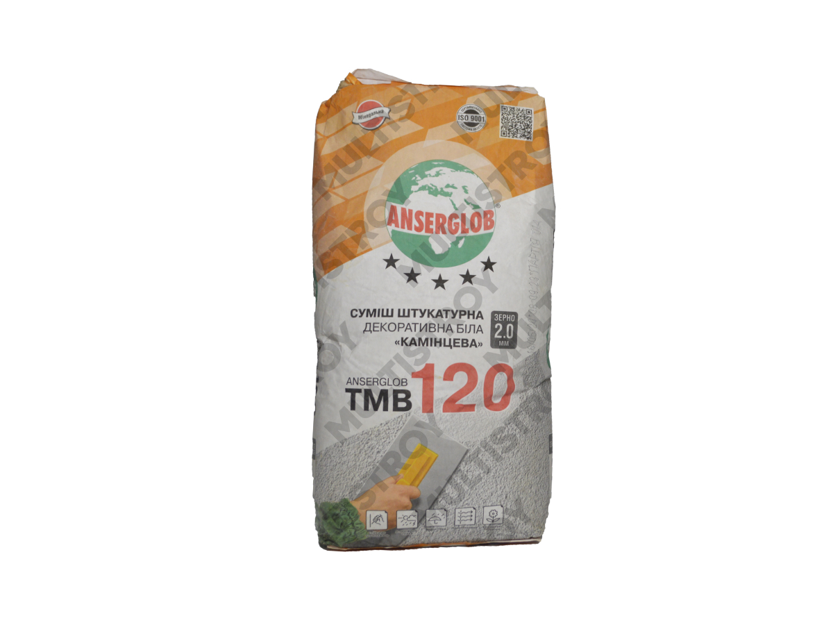 Anserglob TMB-120 штукатурка декоративна «камінцева» біла 25кг
