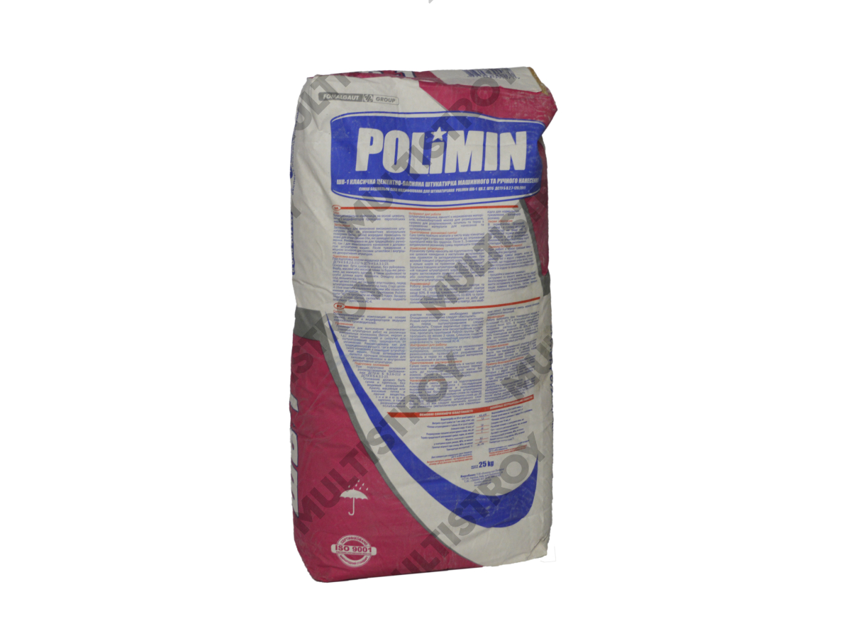 Polimin ШВ-1 25 кг штукатурка цементно-вапняна