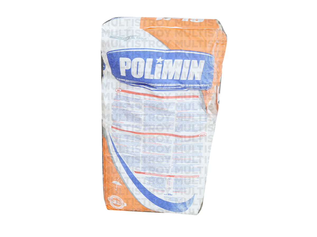 Polimin П-19 Тепло-фасад клей для пінопласту та мінвати 25 кг