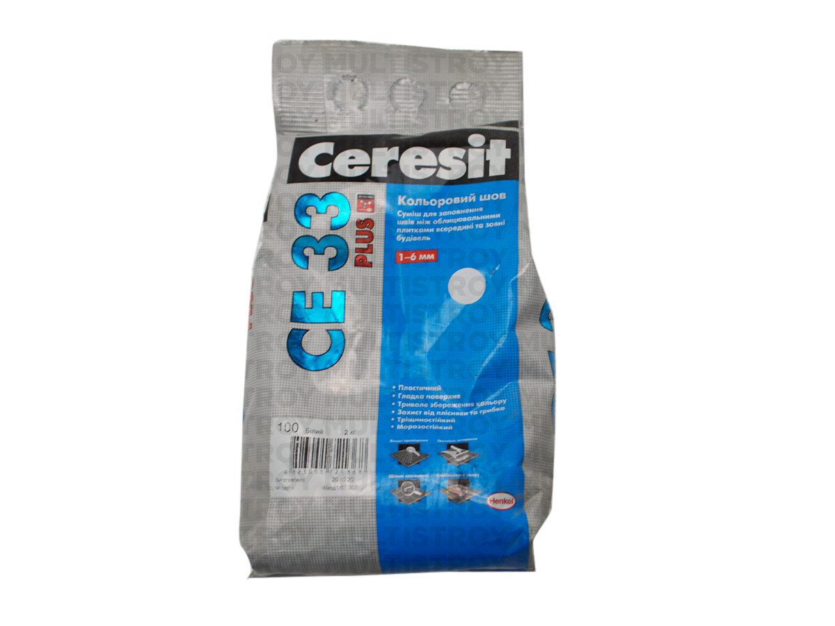 Фуга Ceresit CE 33 Plus 100 2 кг біла