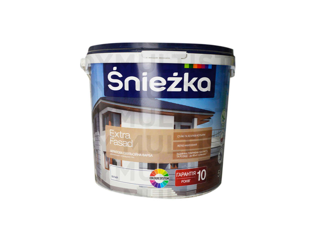 Фарба акрилова фасадна Sniezka Extra Fasad 5 л