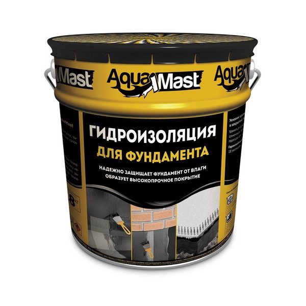 Бітумна мастика AquaMast для гідроізоляції фундаменту 18 кг
