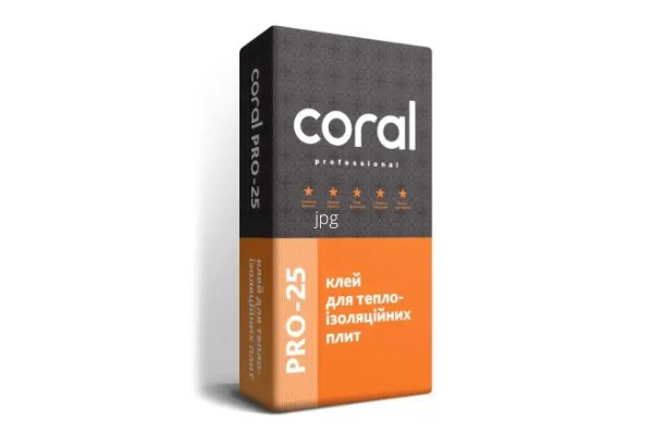 Coral Pro - 25 ЗИМА клей для пенополистирола и минваты 25 кг