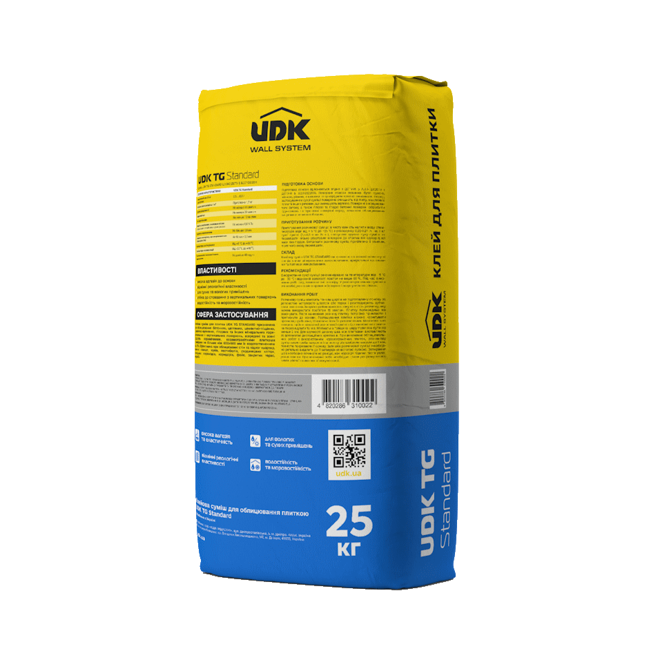 UDK ТG Standard клей для плитки та керамограніту 25 кг