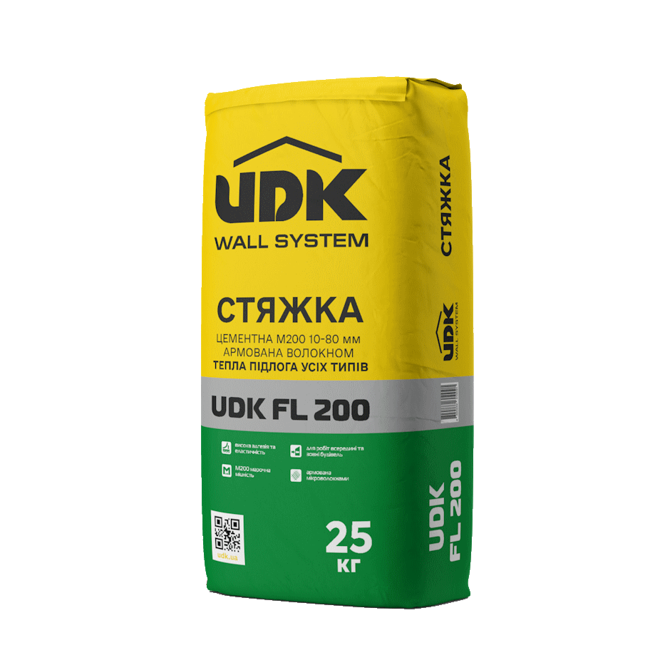UDK FL 200 стяжка цементна М200 25кг