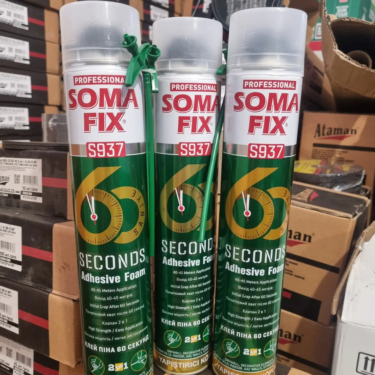 Клей-пена SOMA FIX S937 профи 750мл 60 сек 2 в 1